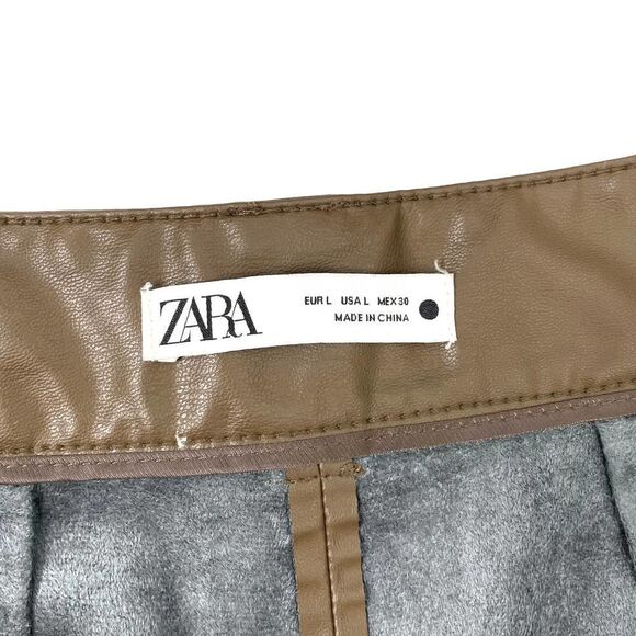 Zara Full Length Francoise Faux Leather Pants Sz L bloggers favorite‎ - Picture 8 of 12